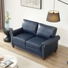 TiramisuBest Modern Black PU Leather Loveseat Sofa, Compact Faux Leather Couch for Apartments & Homes - 3 of 4