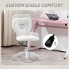 TopComfy Accent Chairs Office Task Chair Heart Chair with Swivel Wheels Comfortable Seating Comfortable Chair for Office, White, 22"*17.7"*34.6" - 3 of 4
