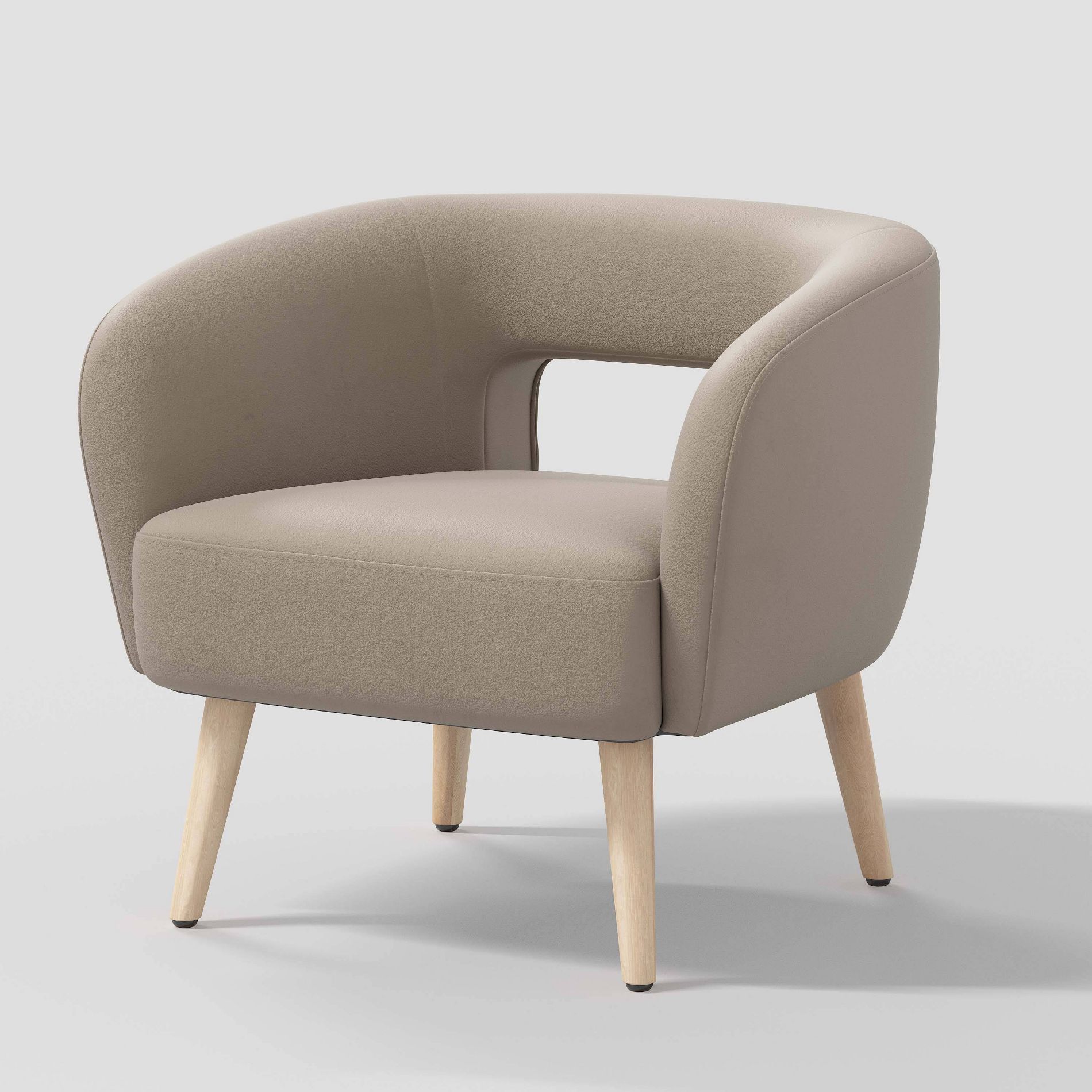 Barrel Open Back Accent Chair Velvet Camel - Threshold™: Upholstered Luxury Seating, Hardwood Frame, 250lb Capacity