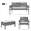 Aukfa Premium 4-piece Rope Patio Set, Comfortable Thick Cushions, Tempered Glass Tabletop, Suitable For Outdoor and Backyard Porch Balcony Use - 4 of 4
