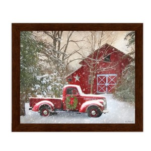 Courtside Market Barn with truck 12x15 Framed Artboard : Target