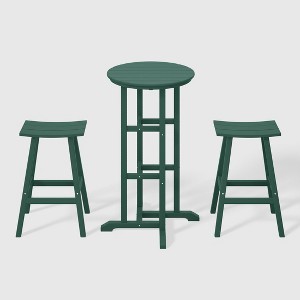 WestinTrends Malibu All Weather Hdpe Outdoor Patio Bar Height Bistro Set (3-piece) - 1 of 4