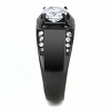 Slickblue Men's Round Ring Stainless Steel, Black IP Plated with Clear CZs, Single-Tone Black, Sizes 8-13 - 4 of 4