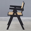 Vatros Rattan Dining Chairs Set of 2 Wooden Dining Chairs with Arms - 3 of 4
