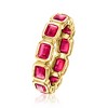 Pure Collection by Ross-Simons 2.30 ct. t.w. Lab-Grown Ruby Eternity Band in 18kt Gold Vermeil - 3 of 4