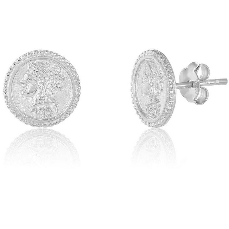 SHINE by Sterling Forever Sterling Silver Crown Jewel Stud Earrings, 4 of 7
