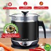 Brentwood1.9 Quart Cordless Electric Hot Pot Cooker and Food Steamer in Stainless Steel and Black - 2 of 4