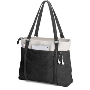 Paaaawaters Women's Work Bag with Laptop Compartment Zipper Pockets Teacher Green - 1 of 4