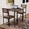 3 Piece Dining Table Set with Spiral Metal Legs, Compact Table and 2 Chairs Set for Small Spaces, Rustic Industrial Dining Set, Brown - 3 of 4