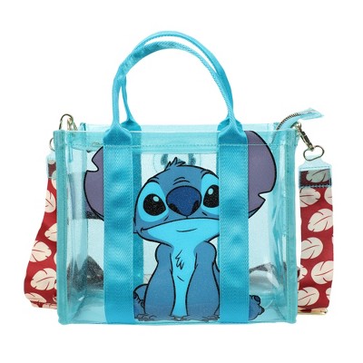 Lilo & Stitch Clear Blue Glitter Print Tote With Detachable Strap