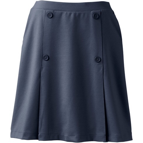 Lands' End School Uniform Women's Ponte Button Front Skort Above The ...