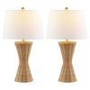 JONATHAN Y Set of 2 27" Laura Coastal Designer Iron/Rattan Wicker Table Lamps (Includes LED Light Bulb) : Bedroom, Office Decor - 2 of 4