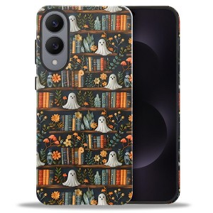 BONGEEK Case Compatible with Samsung Galaxy S25 Edge,Scratch Resistant Hybrid 2-Layer Hard Shell Bright Phone Case, Bookshelf Halloween - 1 of 4