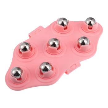 Unique Bargains Neck Shoulder PVC POM  Seven Carbon Steel Balls Handheld Massager Pink Silver Tone 1 Pcs