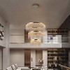 BAOURE 24-inch Crystal Chandelier LED Ceiling Lamp, Chrome Adjustable Color Temperature 3000K/4000K/6000K, Height Adjustable, Luxury Round Chandelier - 4 of 4