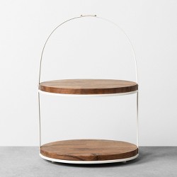2-Tier Cakestand Sour Cream / Wood - Hearth & Hand™ with Magnolia