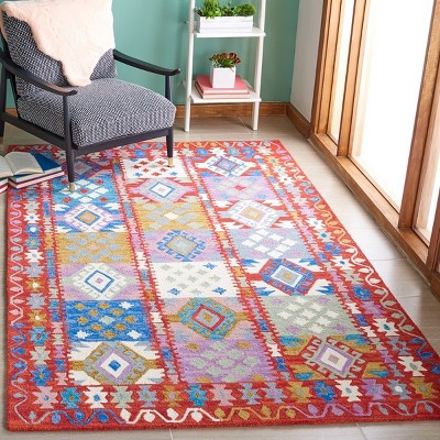 Aspen Red and Ivory Hand Tufted Wool Area Rug