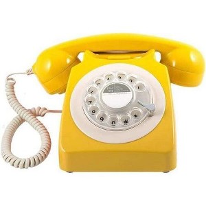 Gpo - GPO Retro GPO746YEL 746 Desktop Rotary Dial Telephone - Mustard - 1 of 4