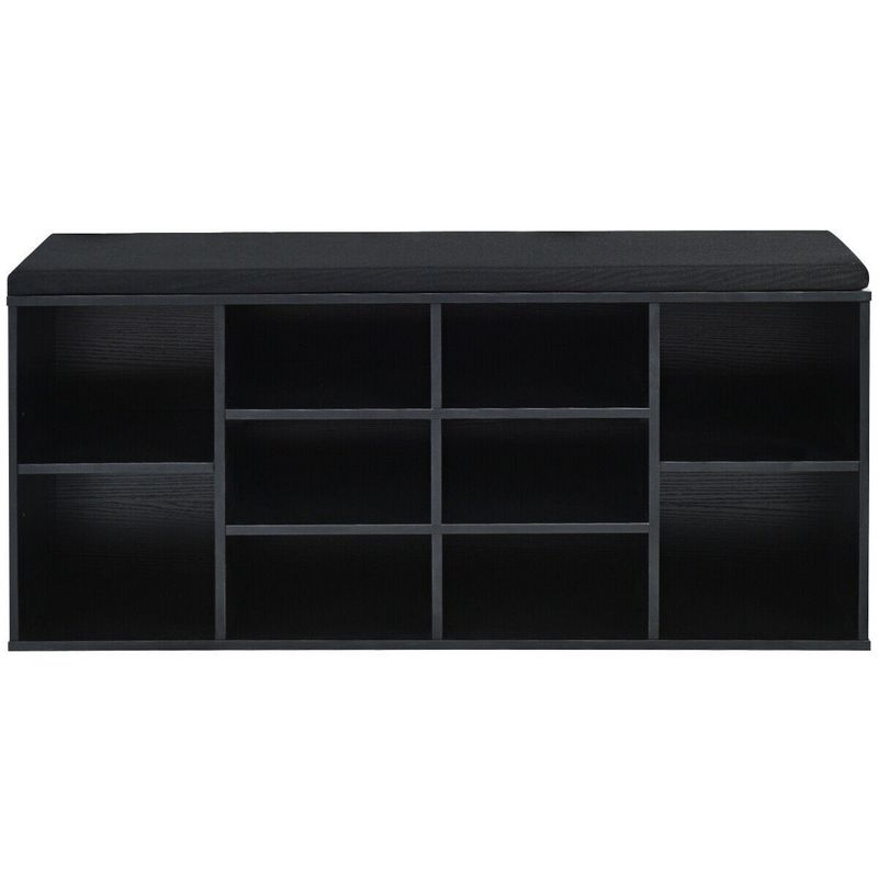 Costway Entryway Padded Shoe Storage Bench 10-Cube Organizer Bench Adjustable, 5 of 11