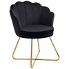 Vanity Chair with Back, Velvet Shell Accent Chair for Living Room, Criss Cross Chair with Gold Legs, Makeup Chair for Bedroom Desk Chair - 2 of 4