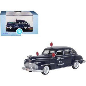 1946 DeSoto Suburban Ambulance Dark Blue "Junction City Ambulance" 1/87 (HO) Scale Diecast Model Car by Oxford Diecast - 1 of 4