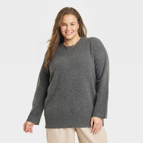 Crew neck 2024 tunic sweater