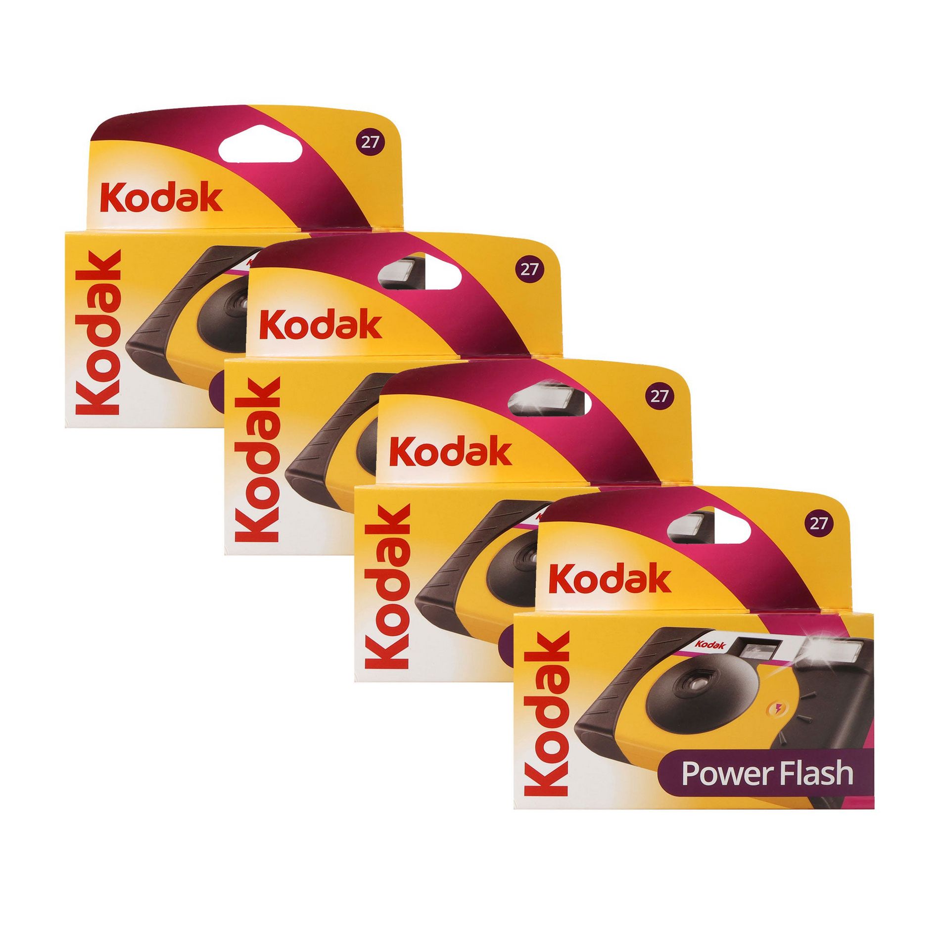 Kodak 35mm Disposable 800 Camera with Power Flash (27 Exposures) - 4 Units