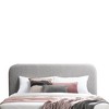 87.8" Eastern King Bed Cleo Bed Gray Boucle - Acme Furniture: Faux Shearling, Wood Frame, Curved Headboard - 2 of 4