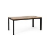 Gulches Modern Industrial Dining Table with Powder-Coated Frame & Acacia Wood Top, Slat Paneling - 3 of 4