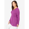 Jessica London Women's Plus Size Ribbed Baby Doll Tunic Sweater - 4 of 4