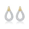 Guili 14k Gold Plated Mini-Hoop Earrings with Front-Facing Cubic Zirconia Raindrop Design – Delicate Sparkle for Everyday Elegance - 2 of 2