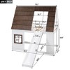 NicBex Wood Twin Size House Loft and Bunk Bed with Roof, Ladder and 2 Windows, for Bedroom and Dormitory, Oak & Smoky Grey - 3 of 4