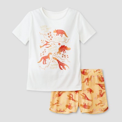 Girls' 2pc Dino Short Sleeve Pajama Set - Cat & Jack™ Yellow