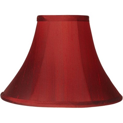 Springcrest Deep Red Small Bell Lamp Shade 5" Top x 12" Bottom x 8.5" High x 9" Slant (Spider) Replacement with Harp and Finial