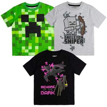Minecraft Creeper Big T-shirts : Graphic 2 14-16 Boys Target Pack Green/navy