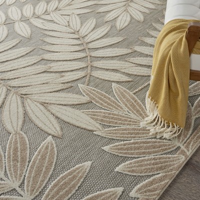 Nourison Aloha Natural Floral Leaf Outdoor Area Rug