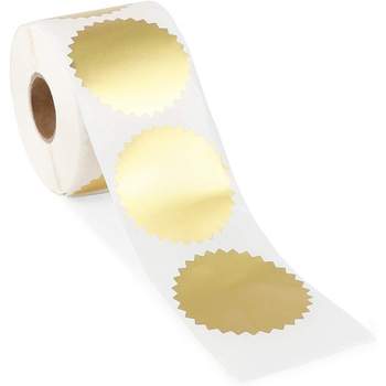Stockroom Plus 500-Piece Round Metallic Gold 2-inch Mailing Labels Stickers Roll, Envelope Seals