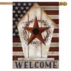 Rustic American Birdhouse Primitive House Flag Welcome Patriotic 28" x 40" Briarwood Lane - 2 of 4