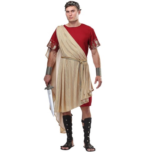 Halloweencostumes.com 2x Men Men's Plus Size Roman Toga Costume, Red ...