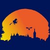 Junior's Design By Humans Halloween witch silhouette By InfaredDesigns T-Shirt - 2 of 3