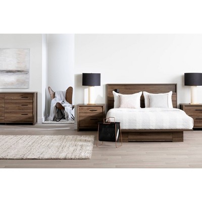 Kozack Contemporary Gray Oak Office Credenza with Built-In Power Bar