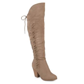 Journee Collection Womens Spritz-s Stacked Heel Over The Knee Boots