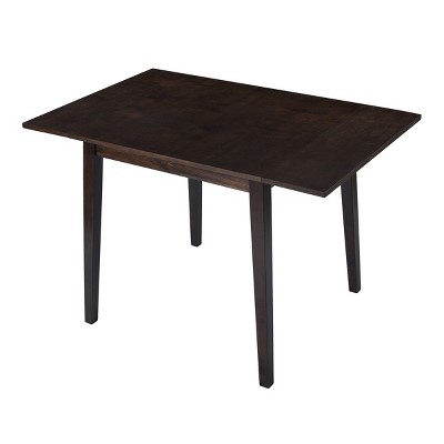 GlasFlength Folding Tables Extendable Dining Table with Rubberwood Legs Elegant for Kitchen Modern Living Spaces, Black, 45.67"*29.5"*30.1"