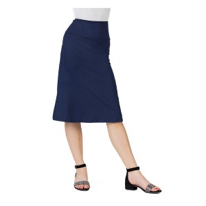 Girls Casual Solid Color Elastic Waist A Line Skirt - 1 of 4