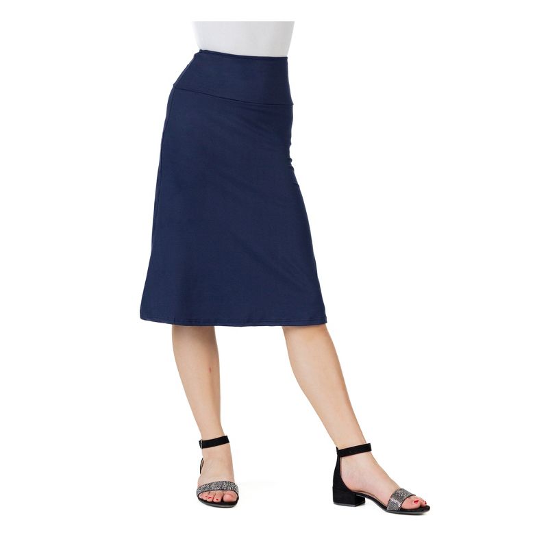 Girls Casual Solid Color Elastic Waist A Line Skirt, 1 of 5