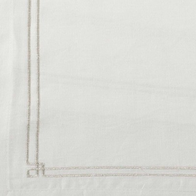 Ivory Embroidered Linen Rectangular Placemats, Set of 4