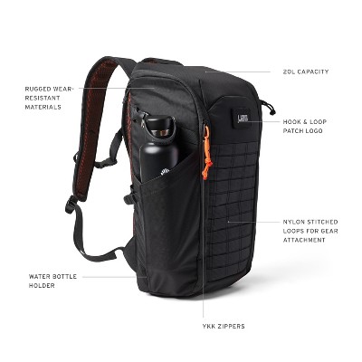 UAG 20L Laptop Backpack, 16 inch Laptop Compartment, Heavy Duty, Wear-Resistant, Travel Ready, Civilian - Black/Orange — фото 4