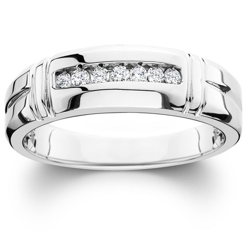 Pompeii3 1 4ct Channel Set Diamond Ring 14k White Gold Mens