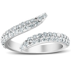 Pompeii3 3/4 Ct Diamond Viper Ring Womens 14k White Gold - 1 of 4