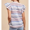 Women's Stripe Ruffle Sleeve Top - AnnieWear - 3 of 3